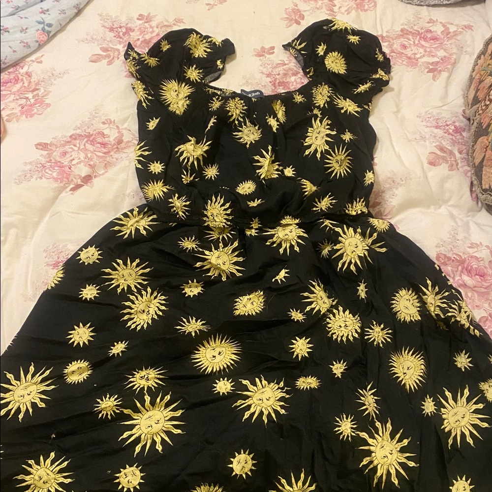 Modcloth Black Sun Print Skirt Set